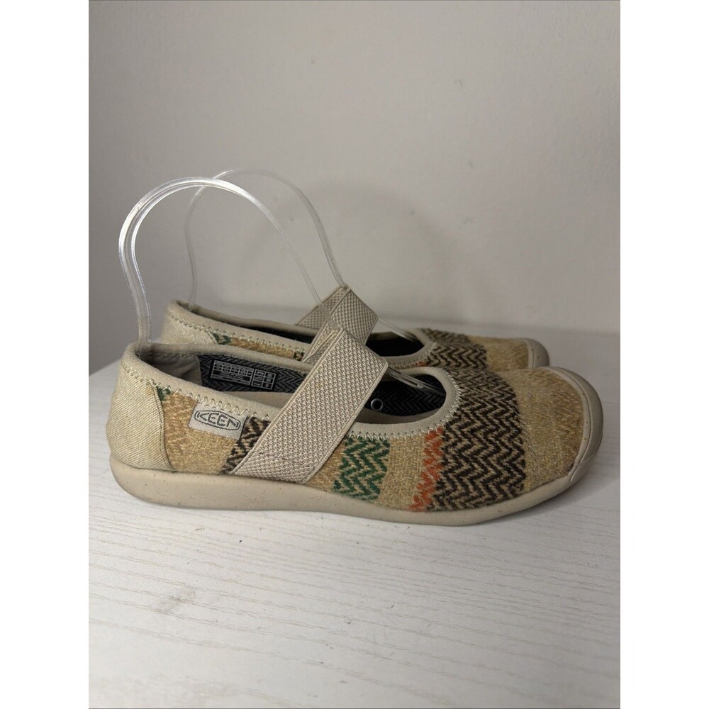 Keen Sienna Mary Jane Shoes Womens Size 8.5 Western Canvas Flats Comfort EU 39